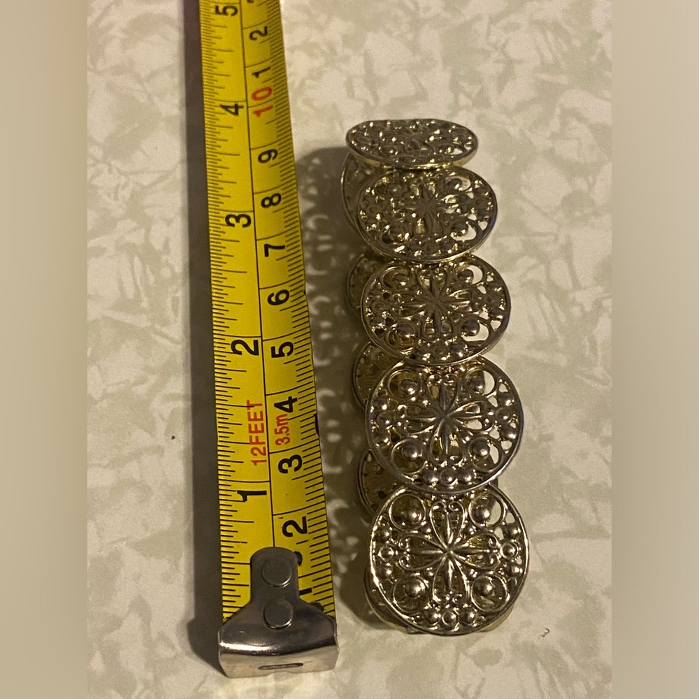 Ornate Medallion Stretch Costume Bracelet #7676 - Picture 3 of 5